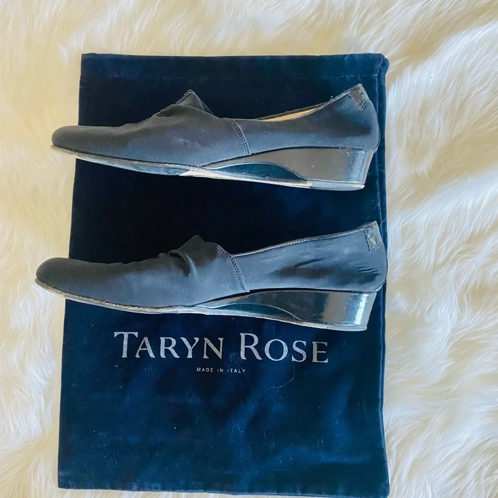 Taryn Rose Keir black nylon loafer, Sz. 39.5